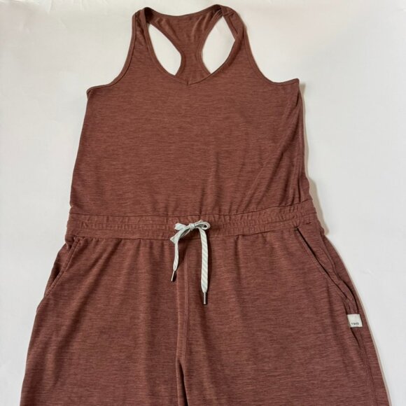 Vuori Womens M VW426 Jumpsuit Racerback Romper Dark Terracotta Red Brown Lux - Picture 3 of 10